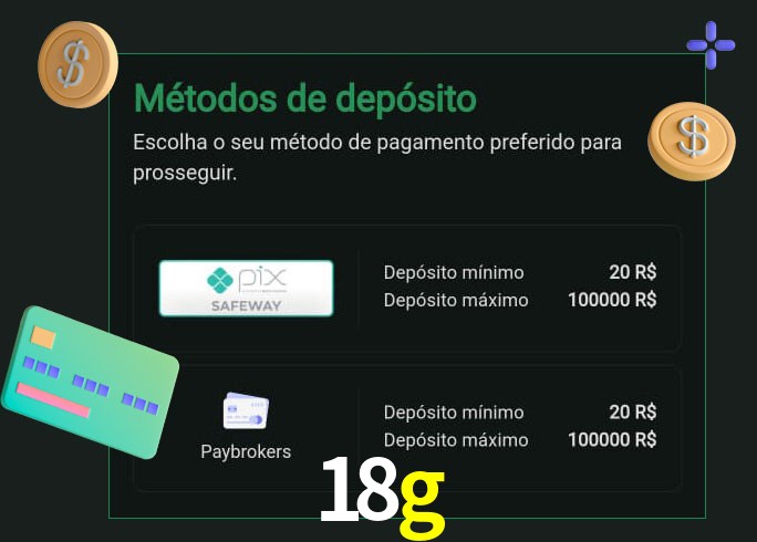 O cassino 18g oferece uma grande variedade de métodos de pagamento